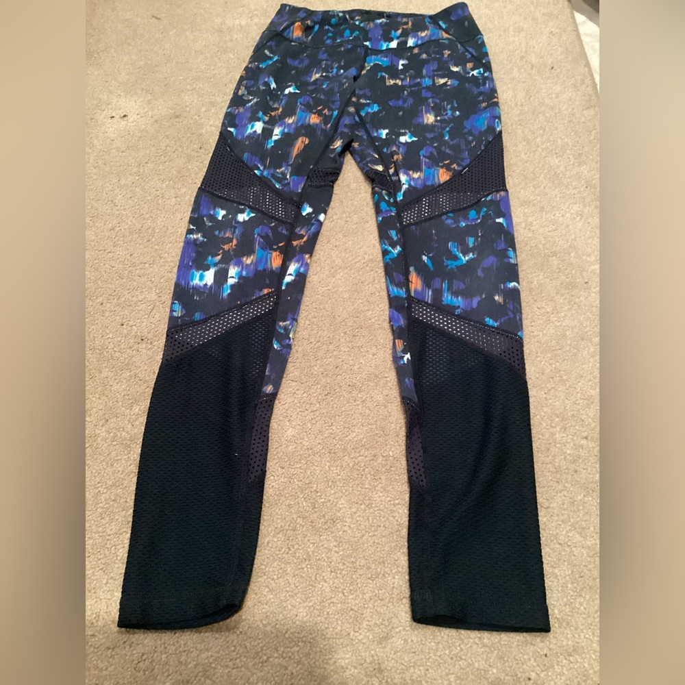 Zella Blue and Black Patterned Leggings